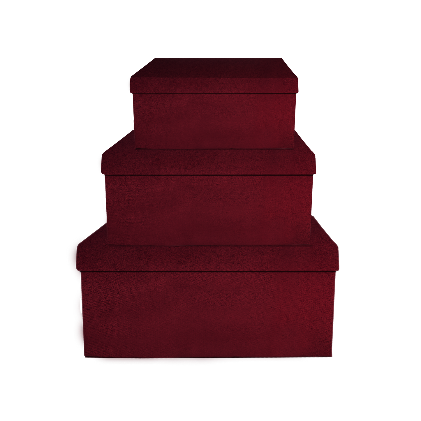 Kit 3 different sizes rectangular shape boxes 3 in 1 - Velvet Marron