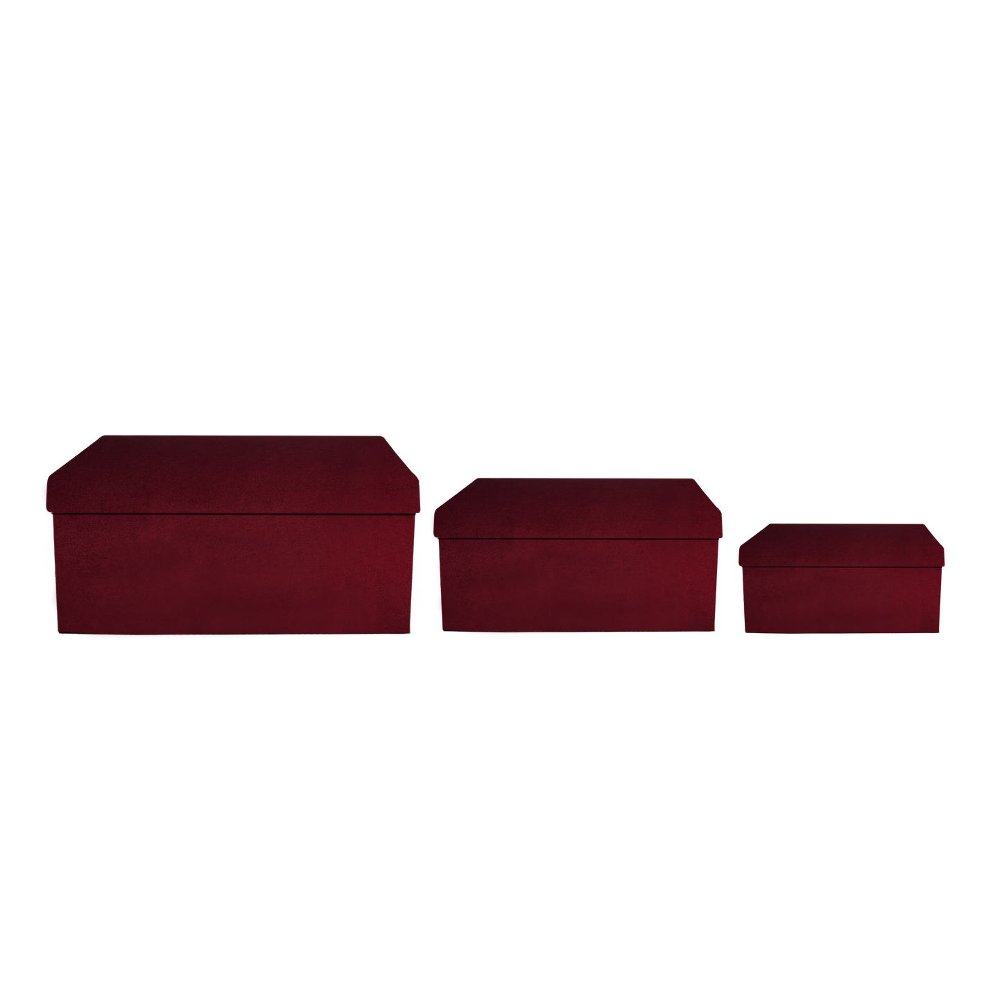 Kit 3 different sizes rectangular shape boxes 3 in 1 - Velvet Marron