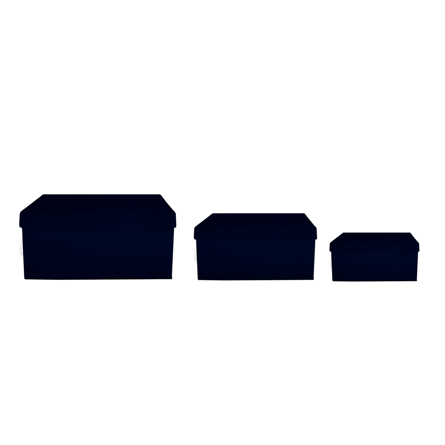 Kit 3 different sizes rectangular shape boxes 3 in 1 - Velvet Navy Blue