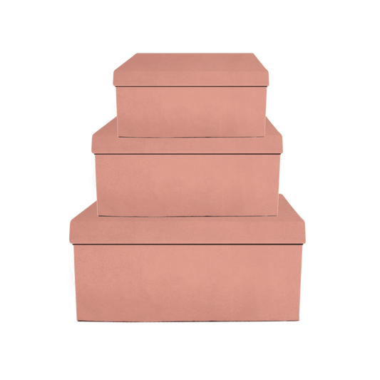 Kit 3 different sizes rectangular shape boxes 3 in 1 - Velvet Pink