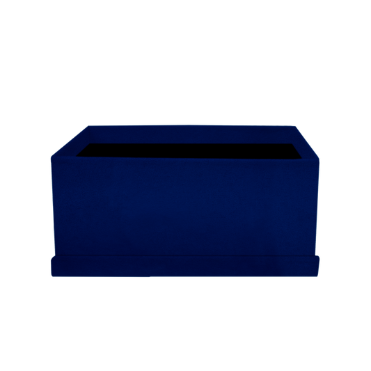 Caja rectangular de terciopelo azul real