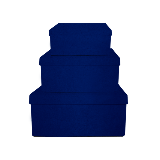 Kit 3 different sizes rectangular shape boxes 3 in 1 - Velvet Royal Blue