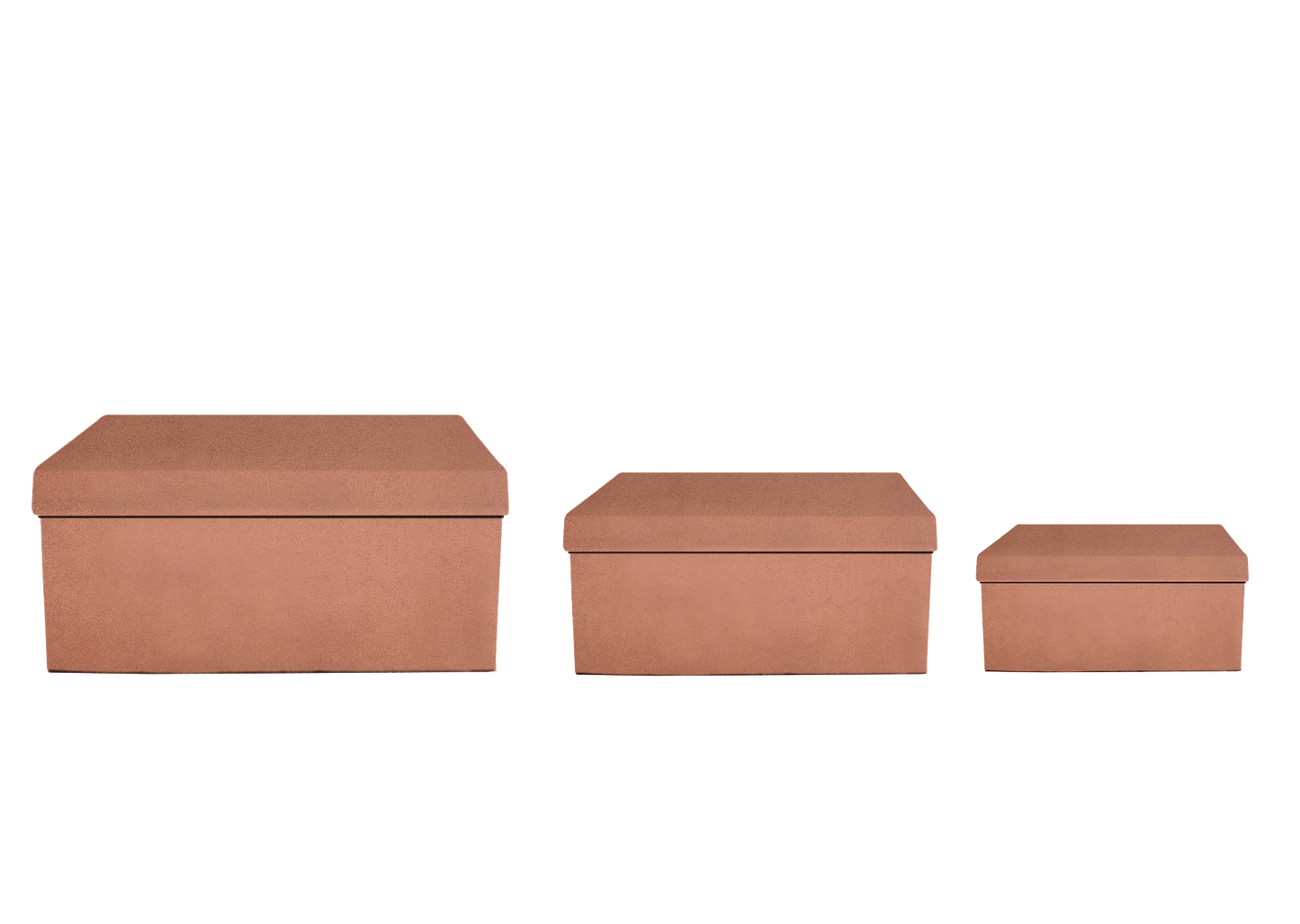 Kit 3 different sizes rectangular shape boxes 3 in 1 - Velvet Wheat