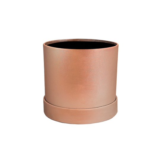 Round shape box - PU Leather Gold