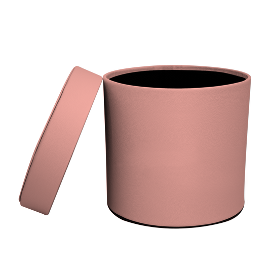 Round shape box - PU Leather Pink