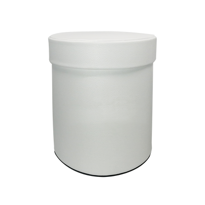 Round Box in White in PU Leather - BMade