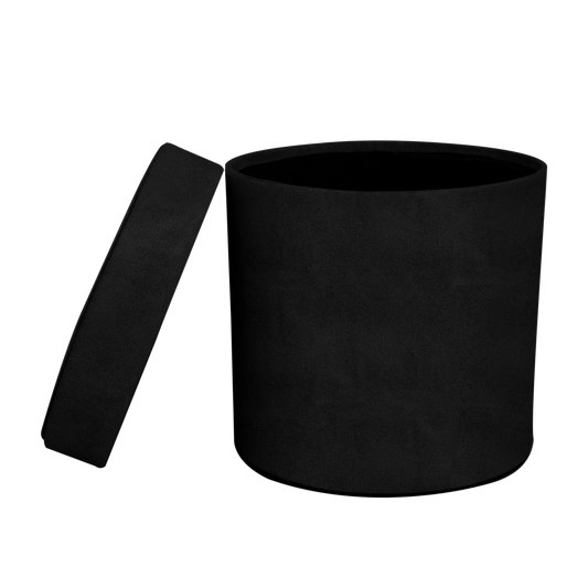 Round shape box - Suede Black