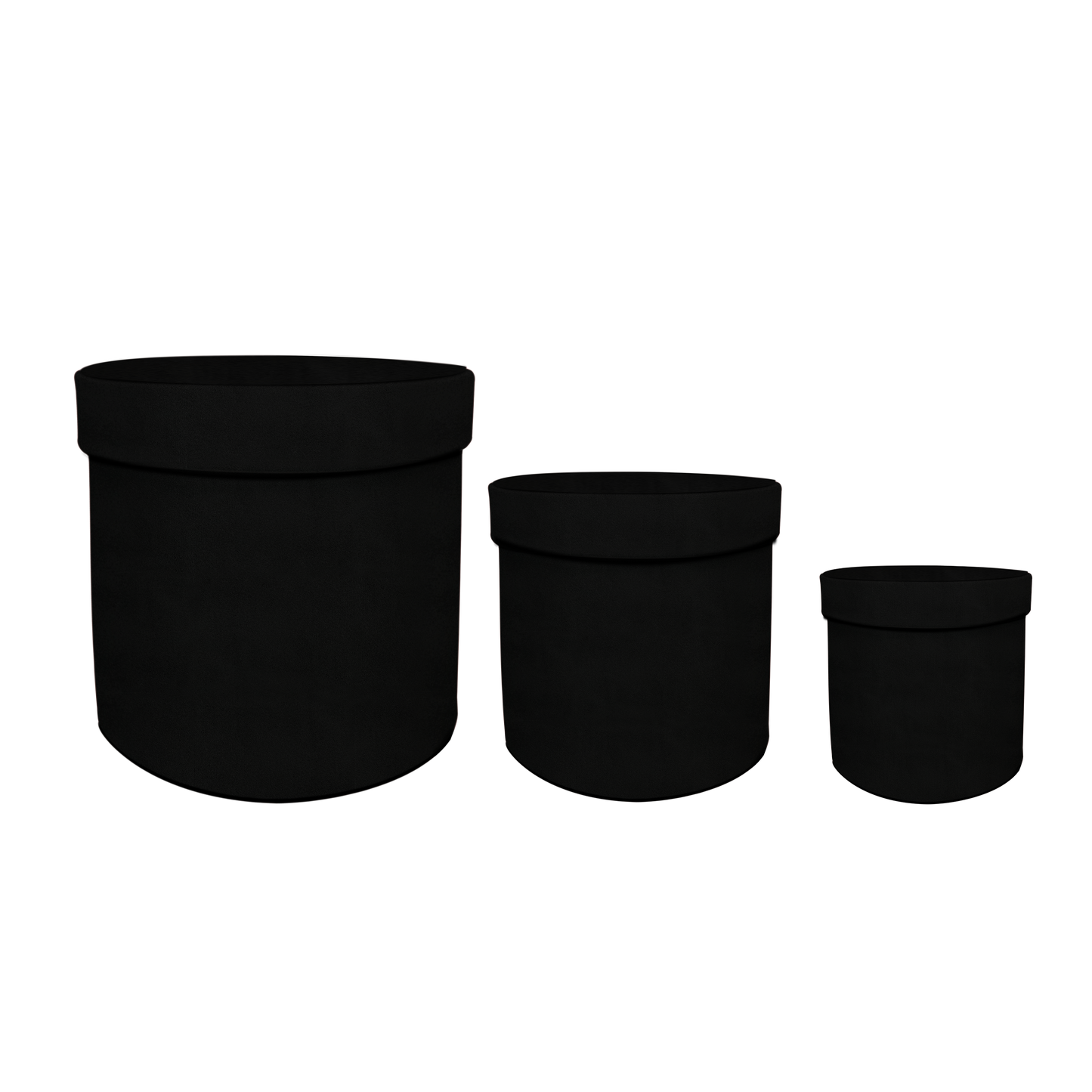 Kit 3 different sizes round boxes 3 in 1 - OP-B - Suede Black