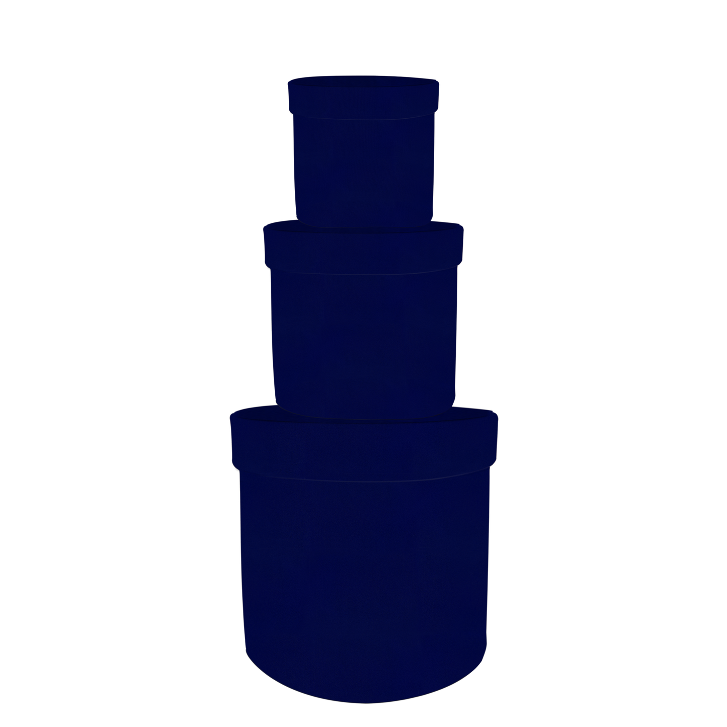 Kit 3 different sizes round shape boxes 3 in 1 - Suede Royal Blue