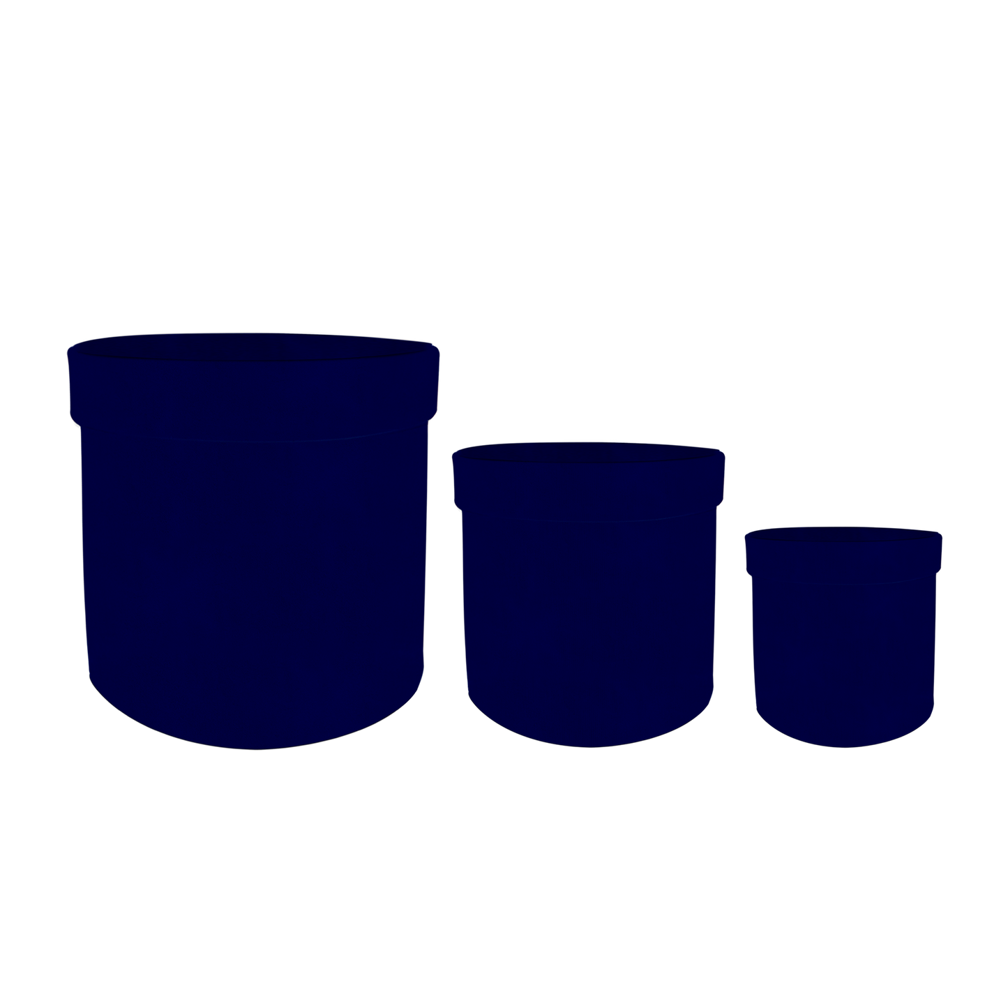 Kit 3 different sizes round shape boxes 3 in 1 - Suede Royal Blue