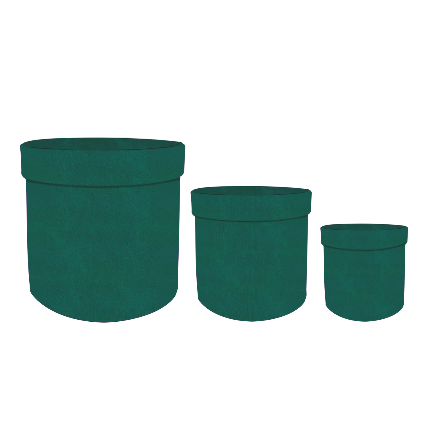 Kit 3 different sizes round shape boxes 3 in 1 - Suede Turquoise