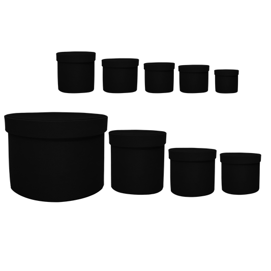 Kit 9 different sizes round boxes 9 in 1 - Velvet Black