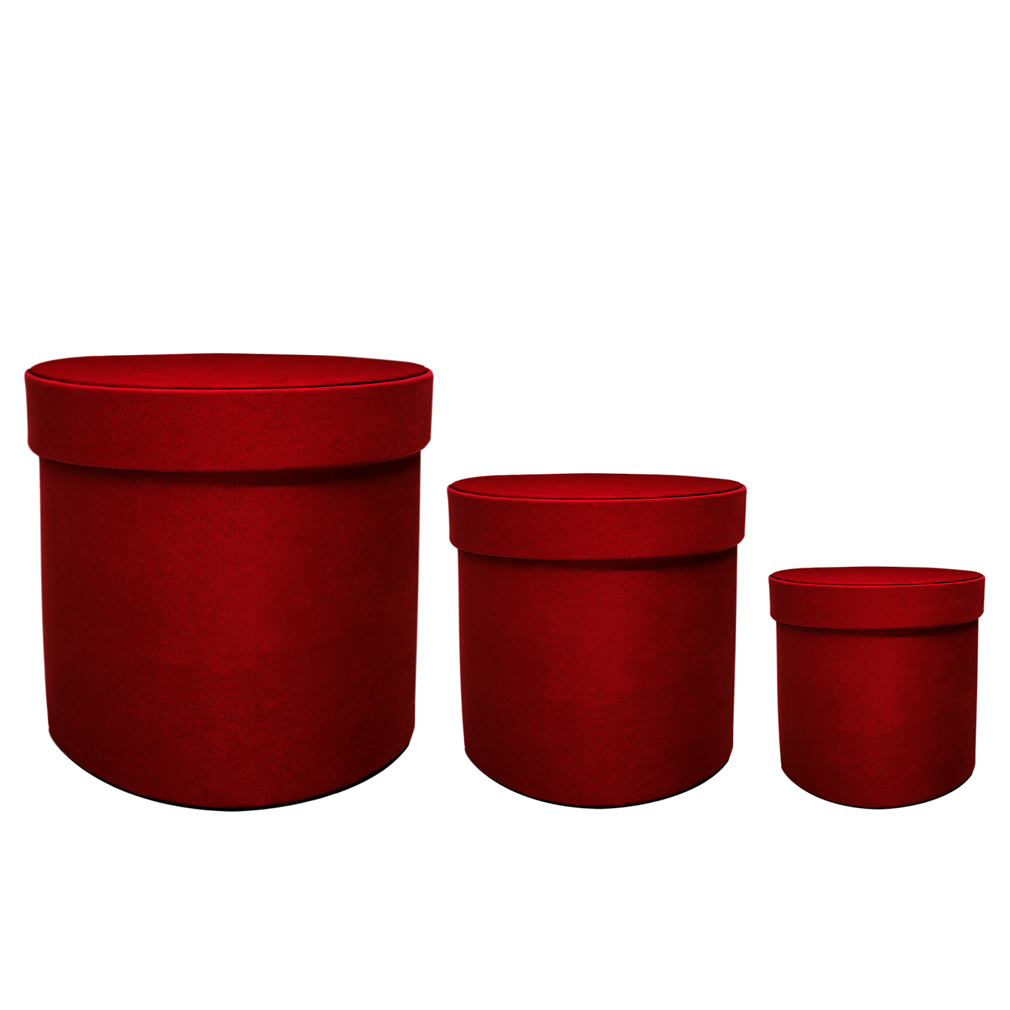 Kit 3 different sizes round shape boxes 3 in 1 - Velvet Cherry