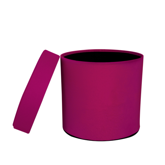 Round Box in Fucsia in Velvet