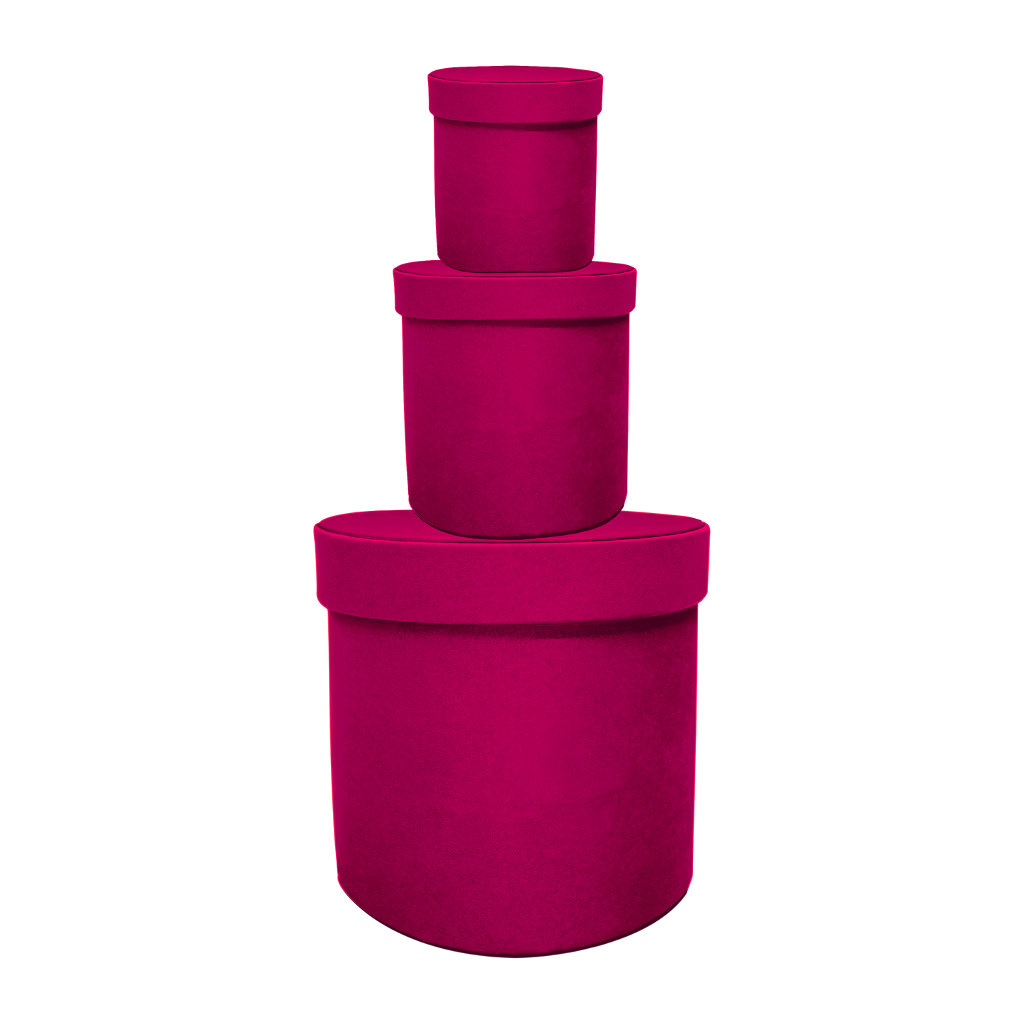 Kit 3 different sizes round shape boxes 3 in 1 - Velvet Fucsia