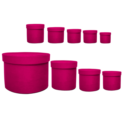 Kit 9 cajas redondas y cuadradas de distintos tamaños 9 en 1 - Velvet Fucsia