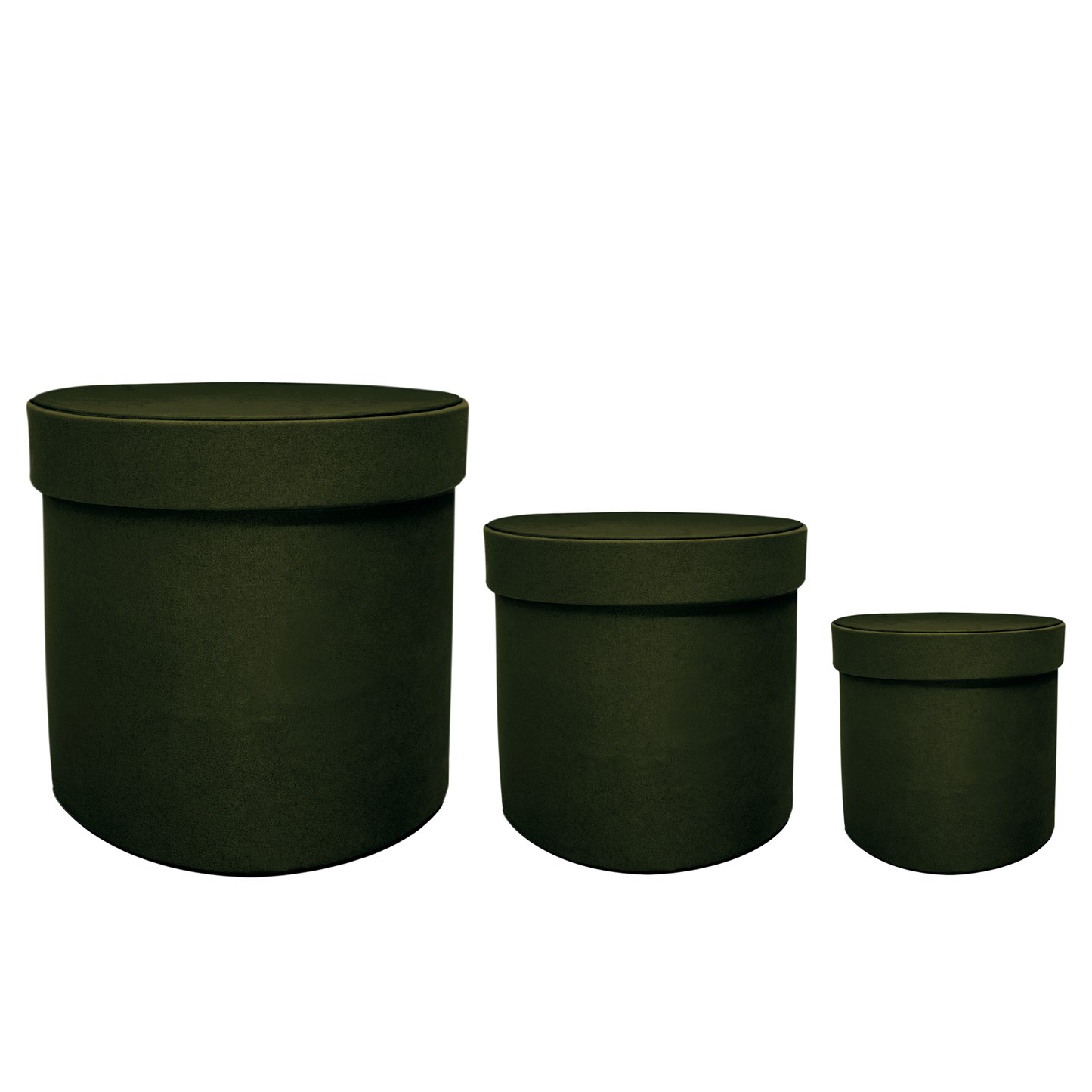 Kit 3 different sizes round shape boxes 3 in 1 - Velvet Green