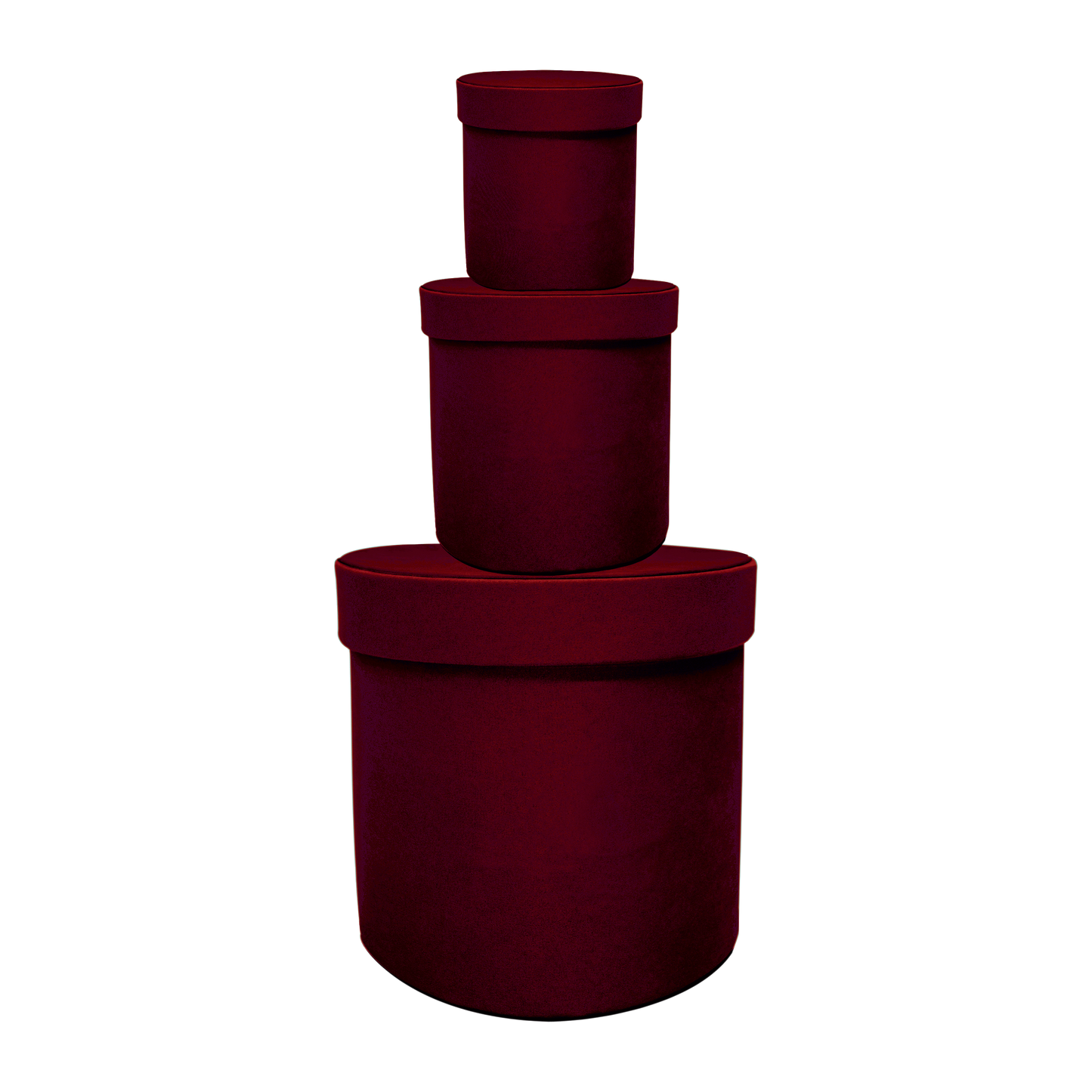 Kit 3 different sizes round shape boxes 3 in 1 - Velvet Marron