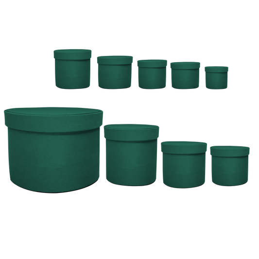 Kit 9 different sizes round and square boxes 9 in 1 - Velvet Turquoise