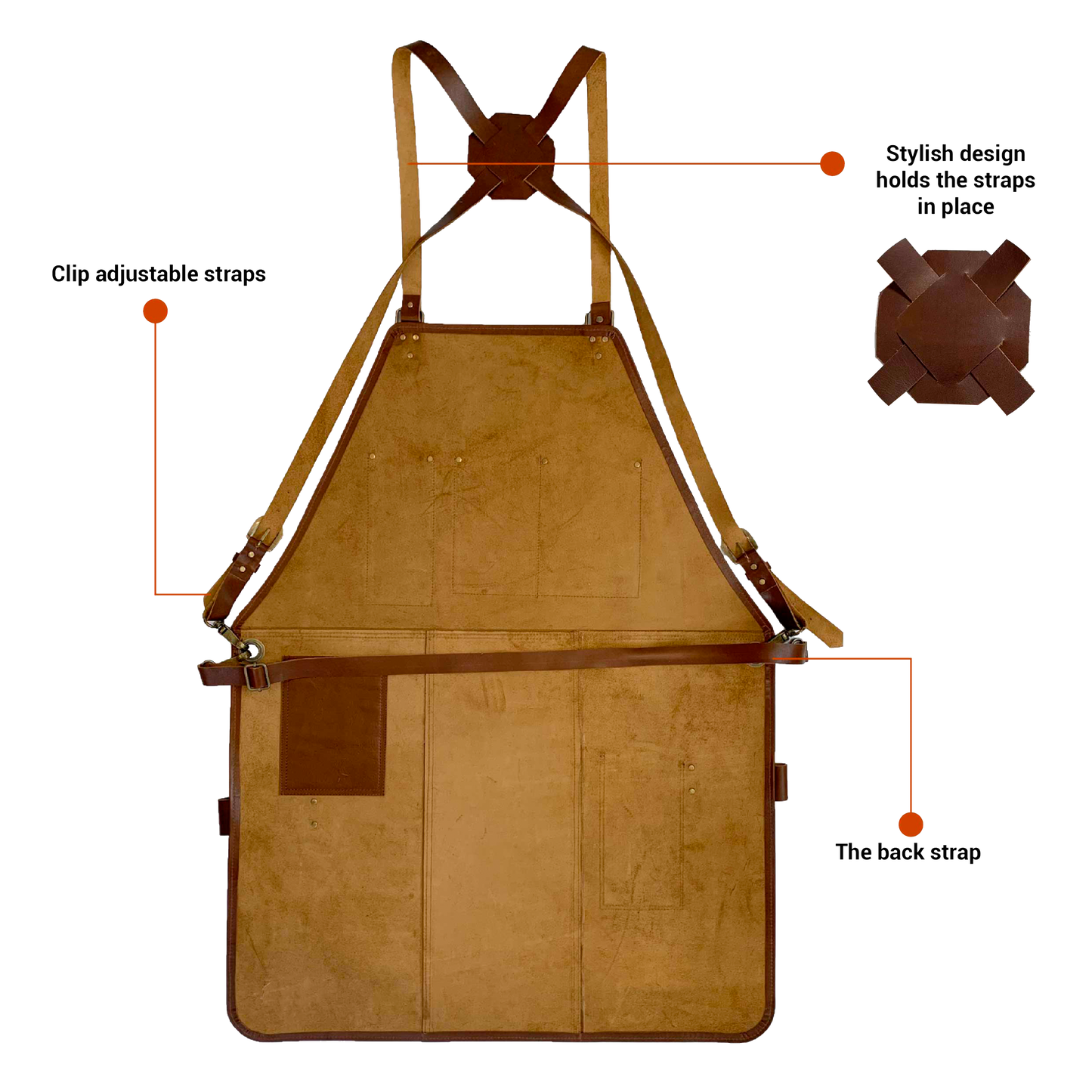 Rustic Leather Apron - Brown