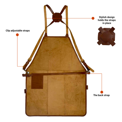 Rustic Leather Apron - Brown - BMade