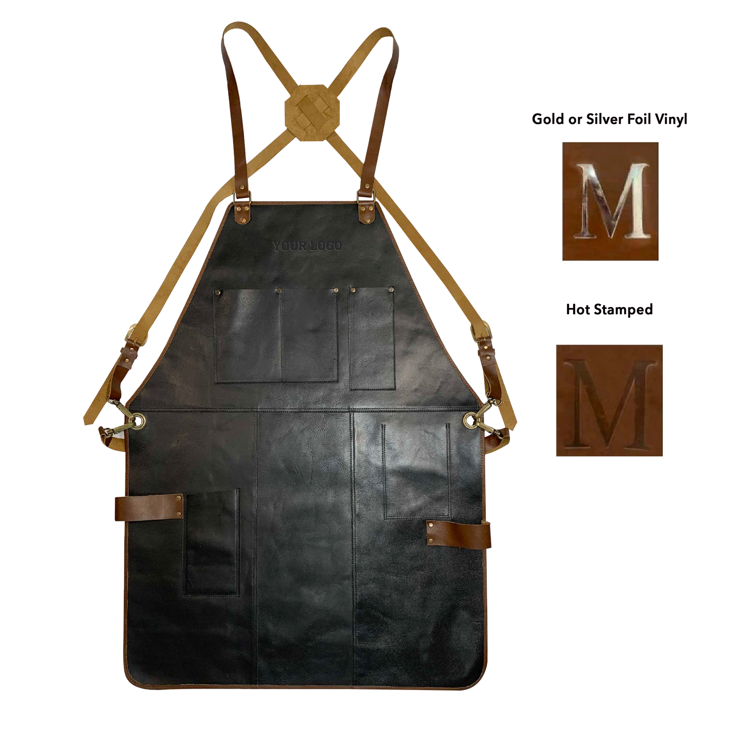 Rustic Leather Apron - Black- Stock