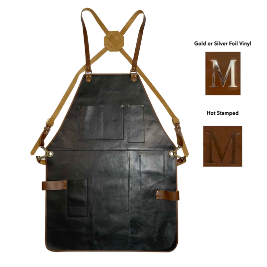 Rustic Leather Apron - Black- Stock
