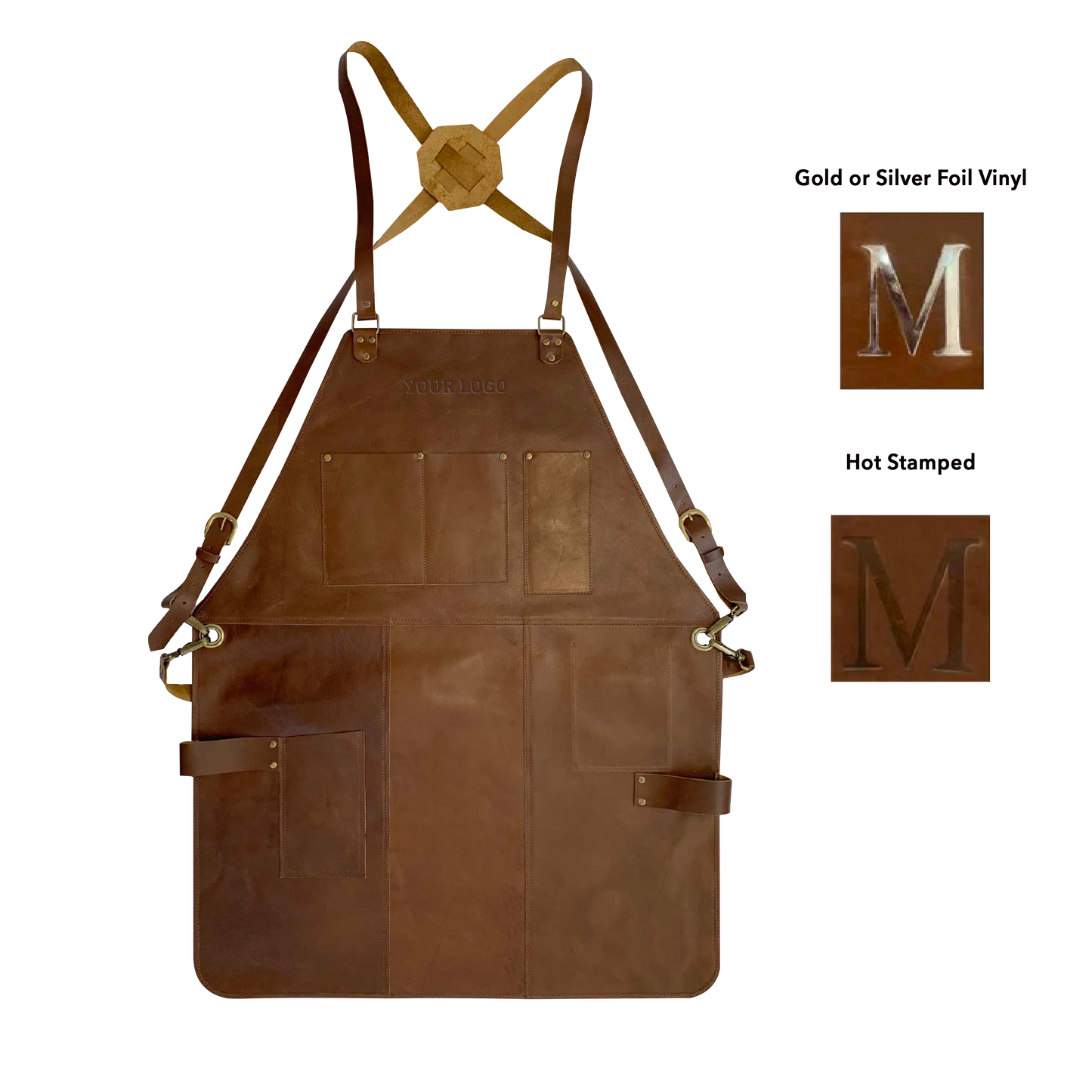 Rustic Leather Apron - Brown- Stock