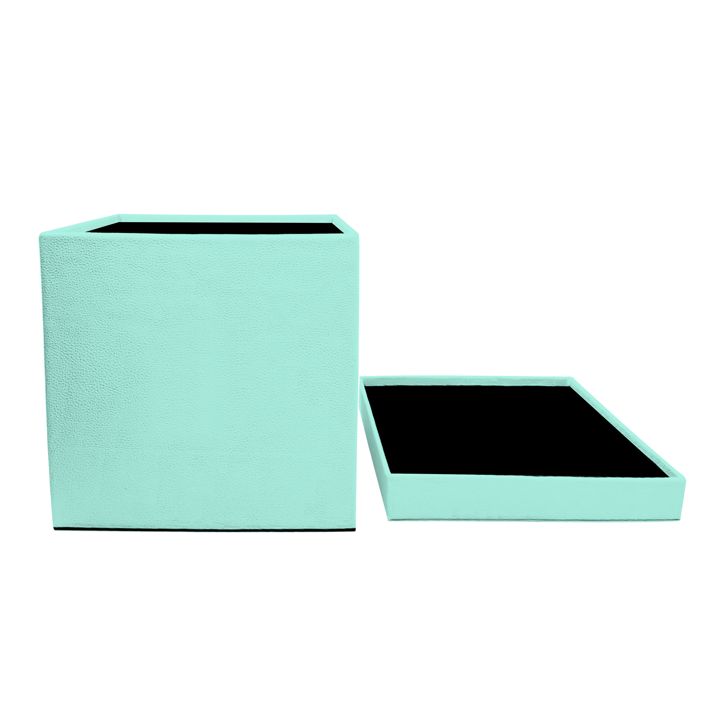 Kit 3 different sizes square shape boxes 3 in 1 - PU Leather Mint