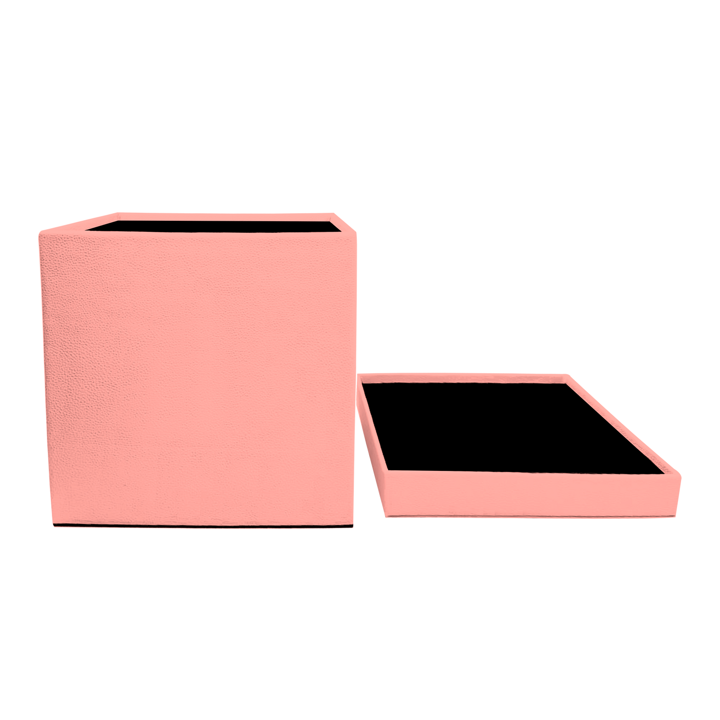 Kit 3 different sizes square shape boxes 3 in 1 - PU Leather Pink