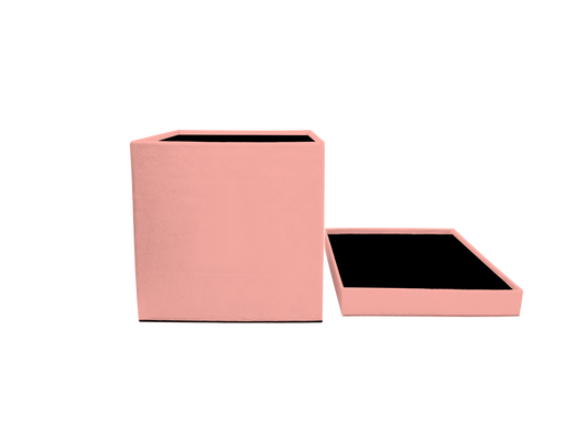 Square shape box - PU Leather Pink