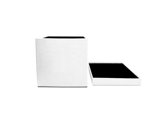 Square shape box - PU Leather White