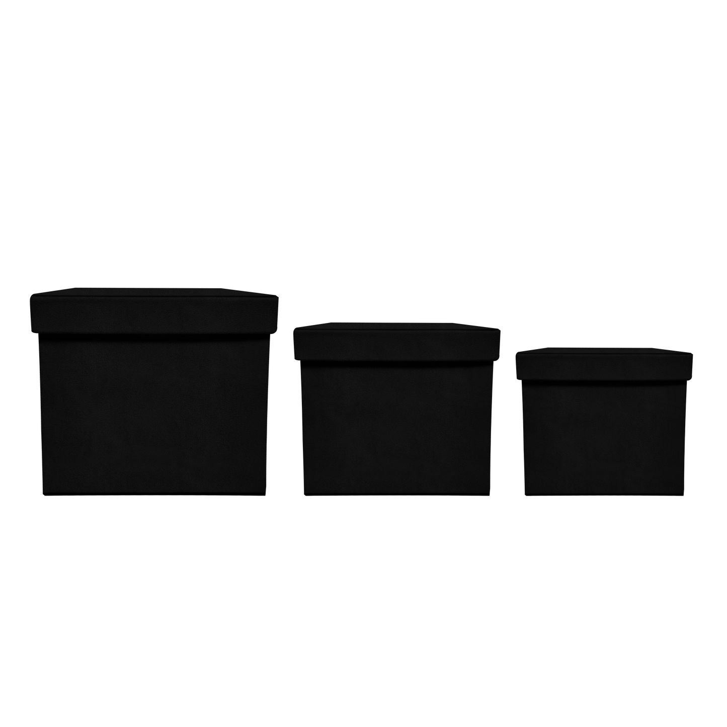 Kit 3 different sizes square boxes 3 in 1 - OP-B - Suede Black