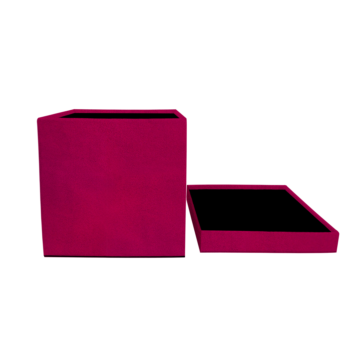 Square shape box - Suede Fucsia