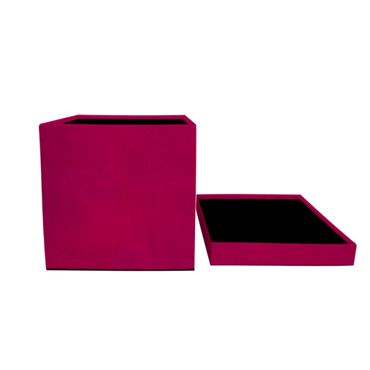 Square shape box - Suede Fucsia