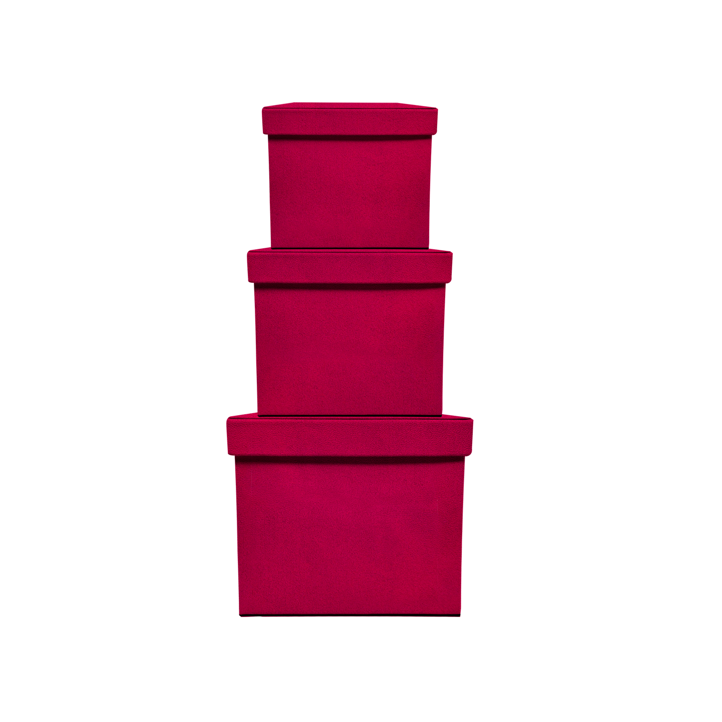 Kit 3 different sizes square shape boxes 3 in 1 - Suede Fucsia