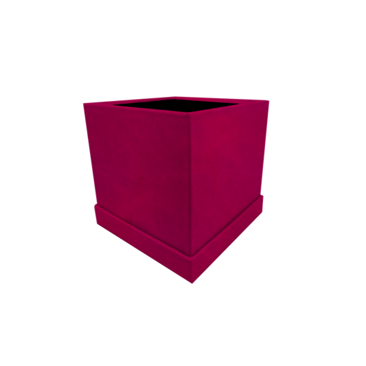 Square shape box - Suede Fucsia