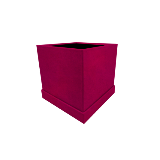 Caja cuadrada - Suede Fucsia