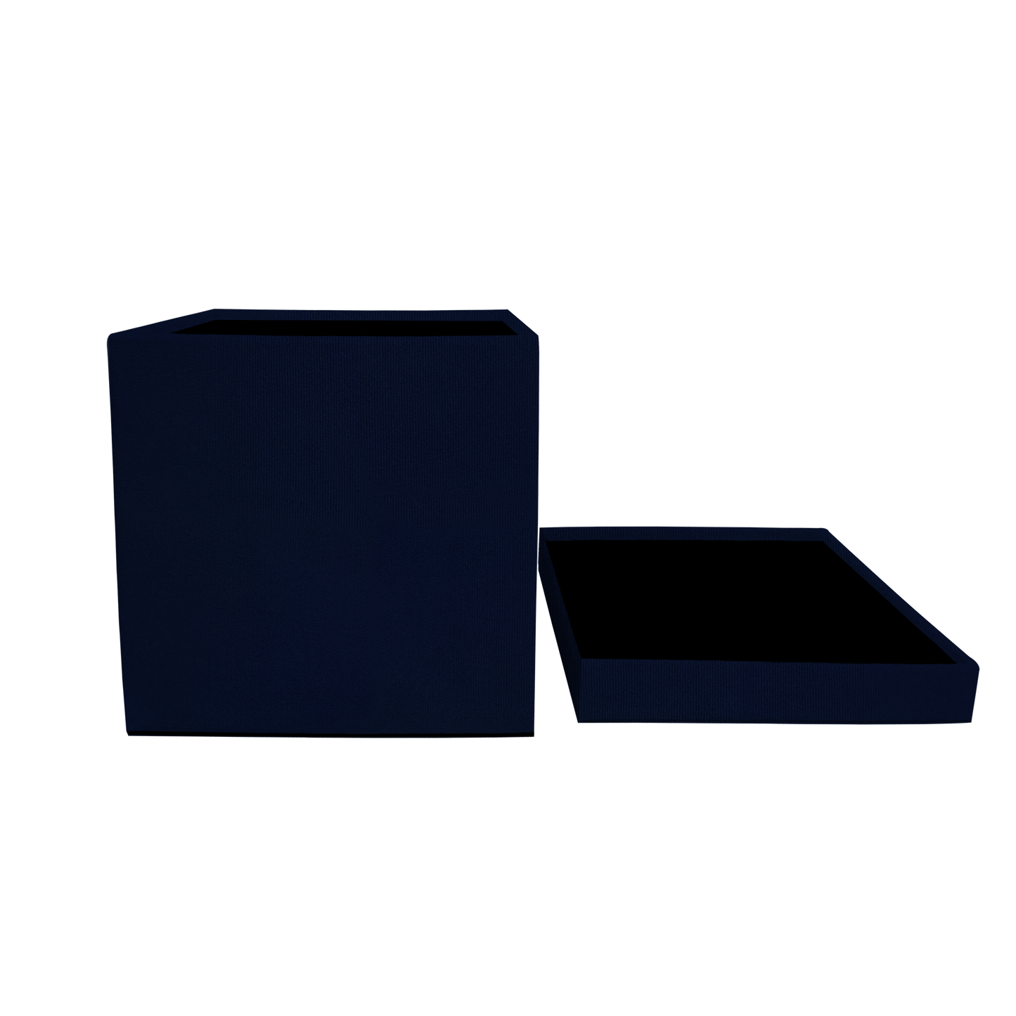 Kit 3 different sizes square shape boxes 3 in 1 - Suede Navy Blue