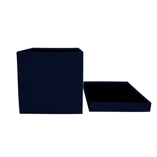 Square shape box - Suede Navy Blue