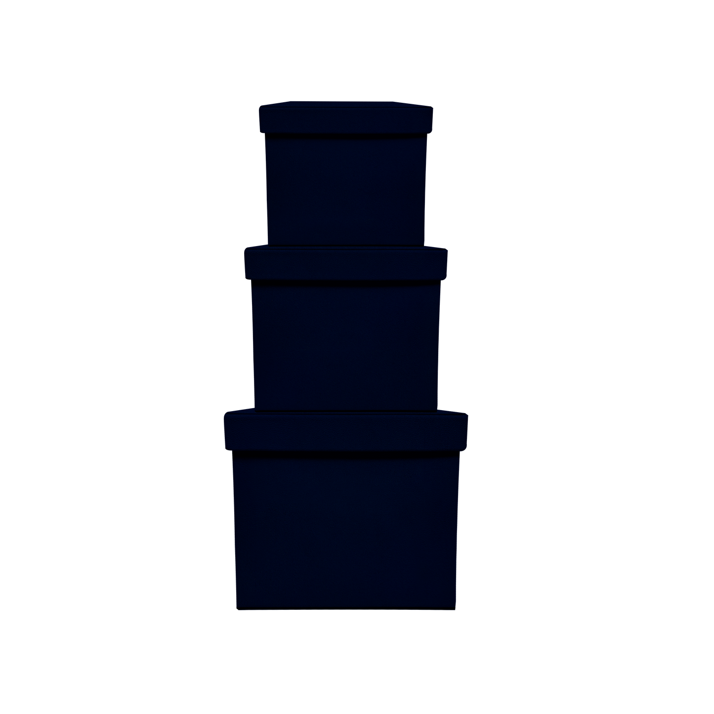 Kit 3 different sizes square shape boxes 3 in 1 - Suede Navy Blue