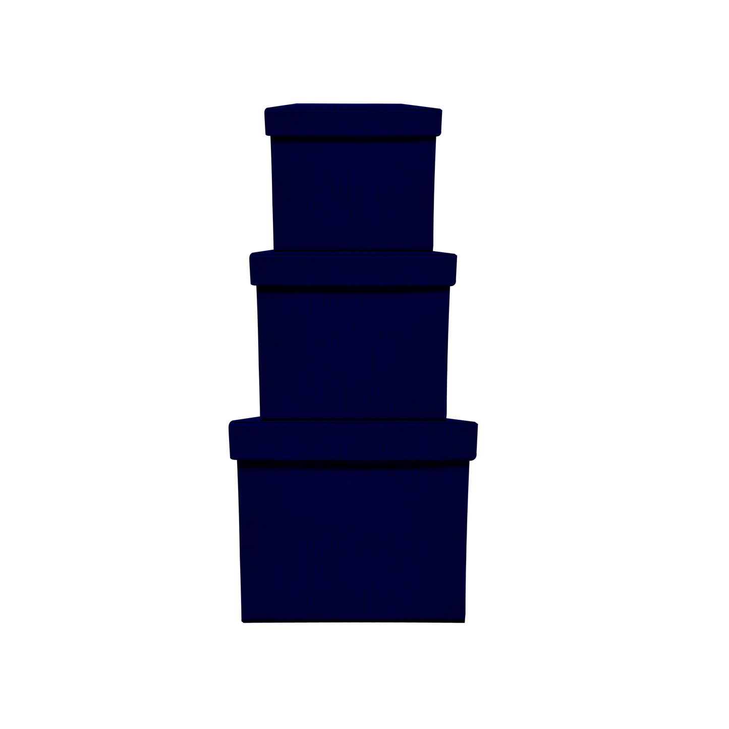 Kit 3 different sizes square boxes 3 in 1 - OP-B - Suede Navy Blue