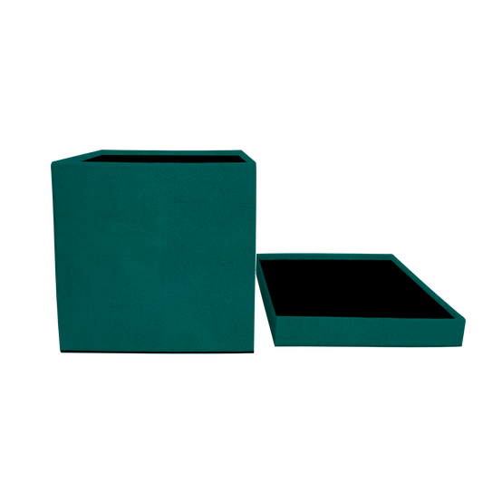 Square shape box - Suede Turquoise