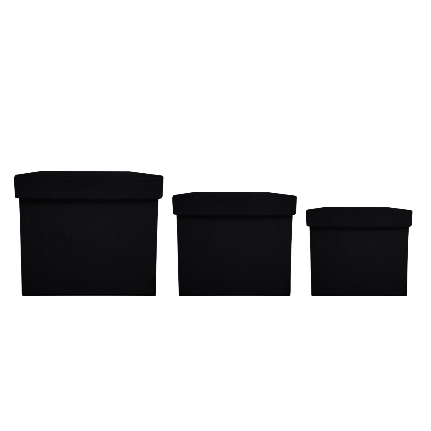 Kit 3 different sizes square shape boxes 3 in 1 - Velvet Black-Stock