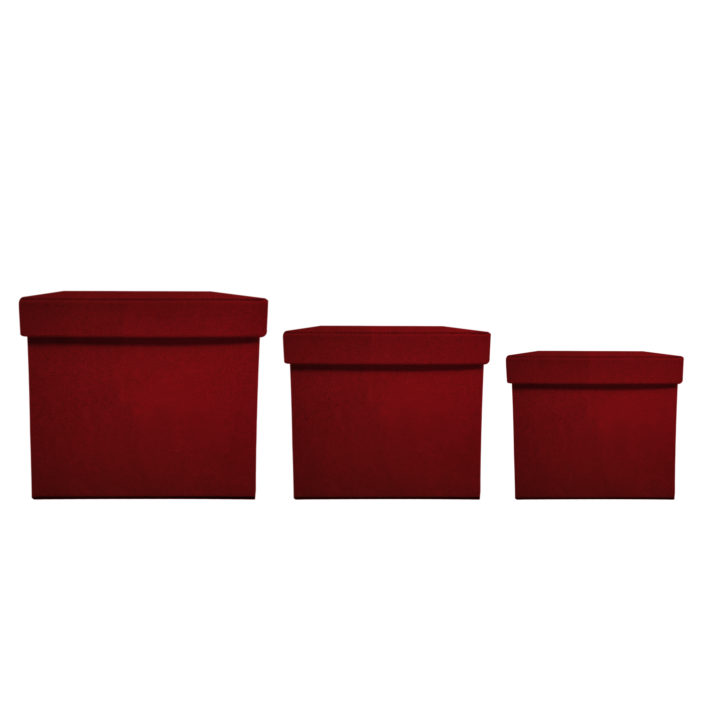 Kit 3 different sizes square shape boxes 3 in 1 - Velvet Cherry