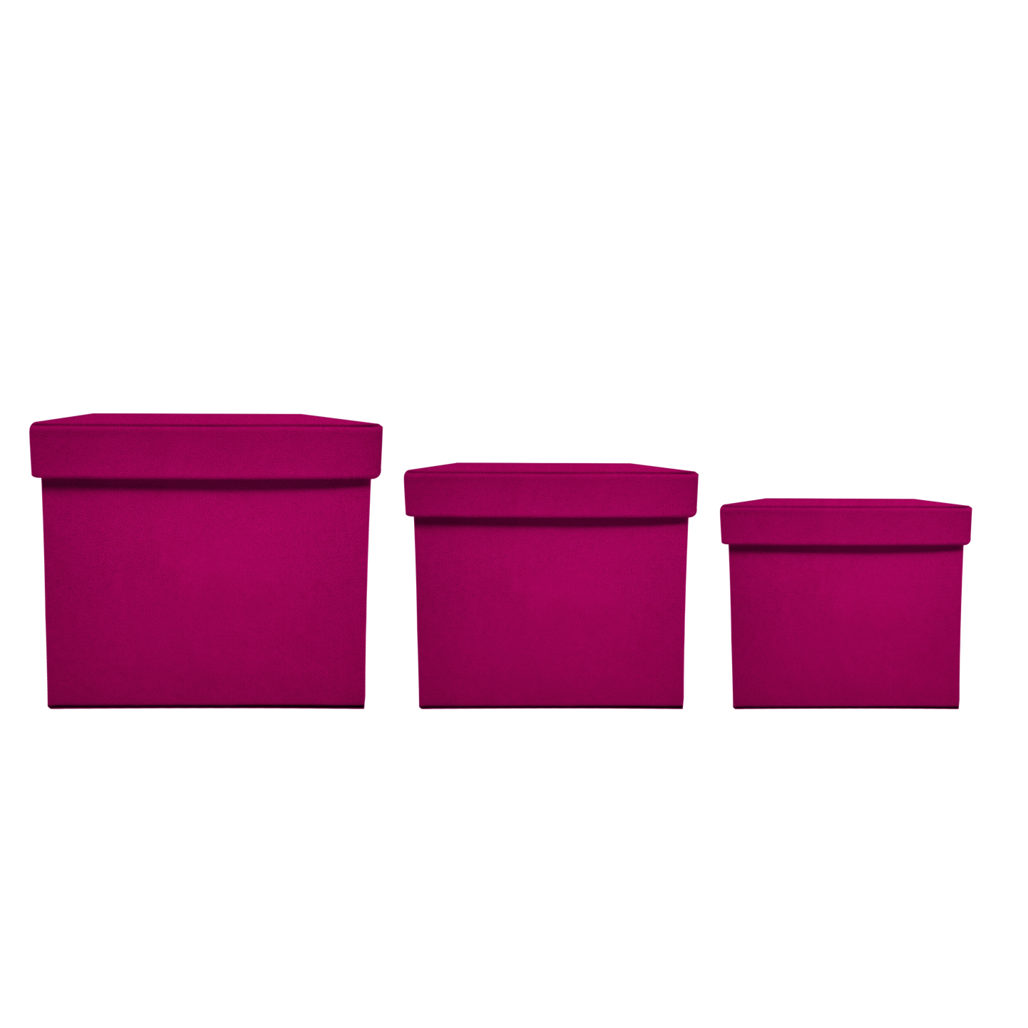 Kit 3 cajas cuadradas de diferentes tamaños 3 en 1 - Velvet Fucsia