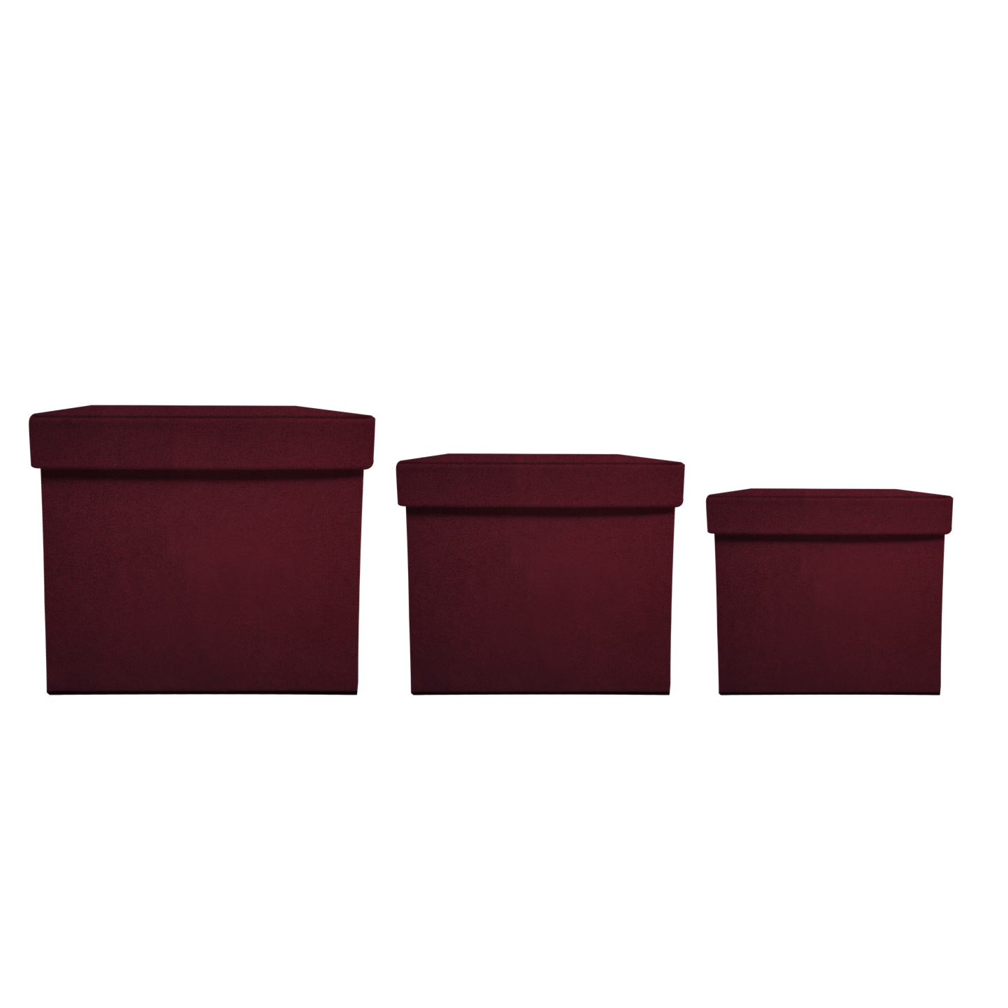 Kit 3 different sizes square shape boxes 3 in 1 - Velvet Marron