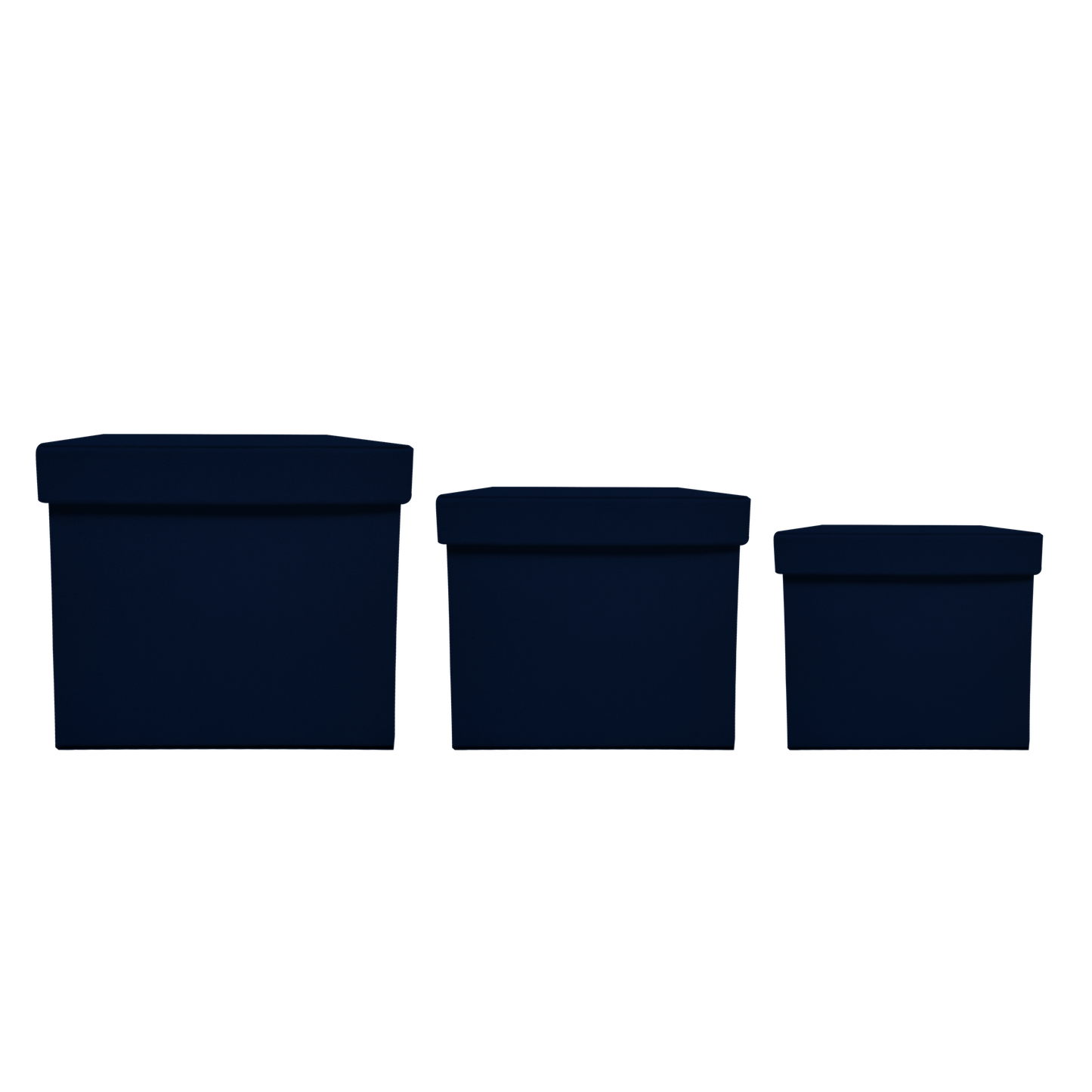 Kit 3 different sizes square shape boxes 3 in 1 - Velvet Navy Blue