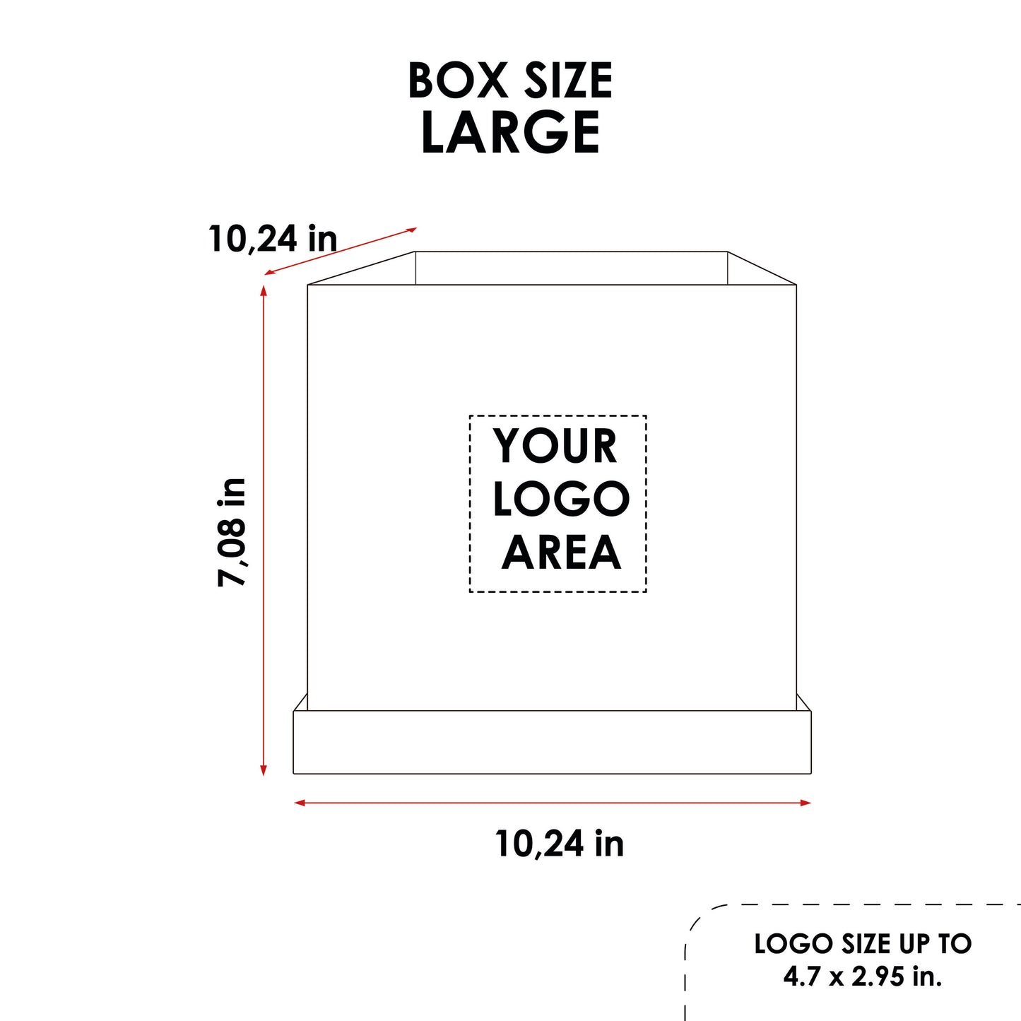 Square Box in 10.24"x10.24"x7.08" - stock a24