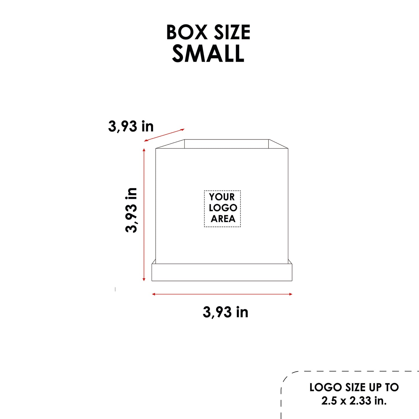 Caja cuadrada de 4" x 4" x 4" - stock a24 